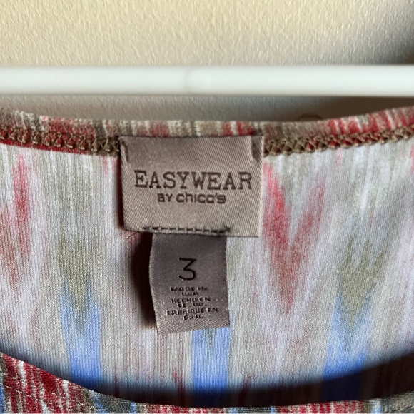 Chicos Easywear Beige Ikat Sleeveless Tank Top 3 - Picture 3 of 5